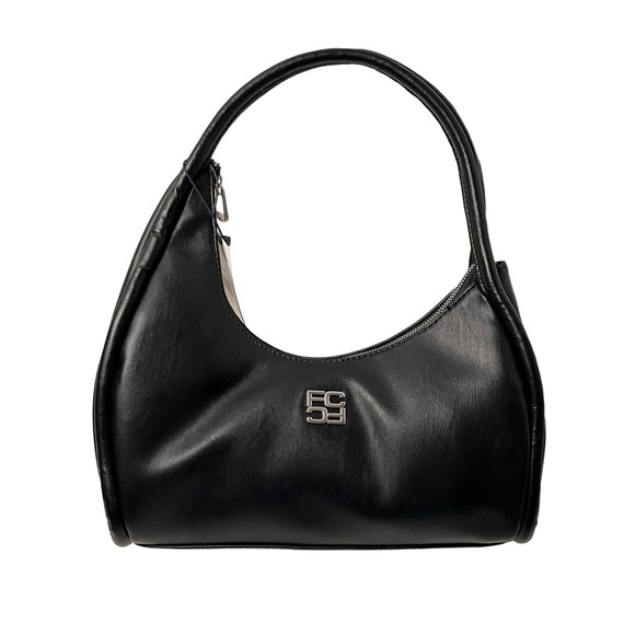 French Connection Faith Shoulder Bag Black Bag Silver HW Style #FCF23895 NWT - Picture 1 of 13